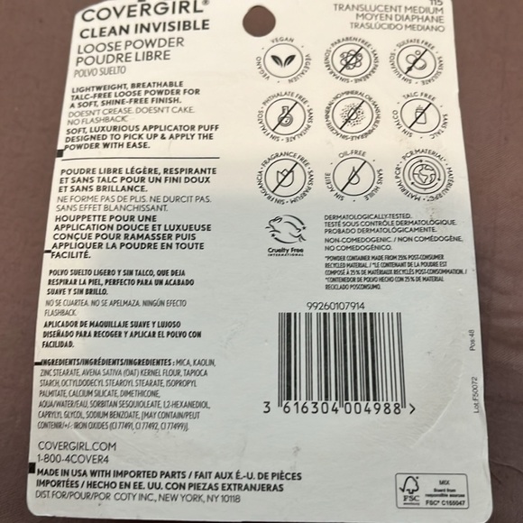NWT Covergirl Clean Loose Powder 115 Translucent Medium - Picture 5 of 5